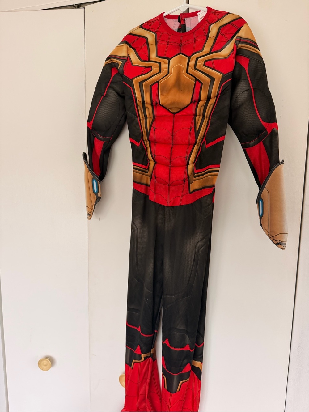 Kids Red and Gold Superhero Costume Bodysuit